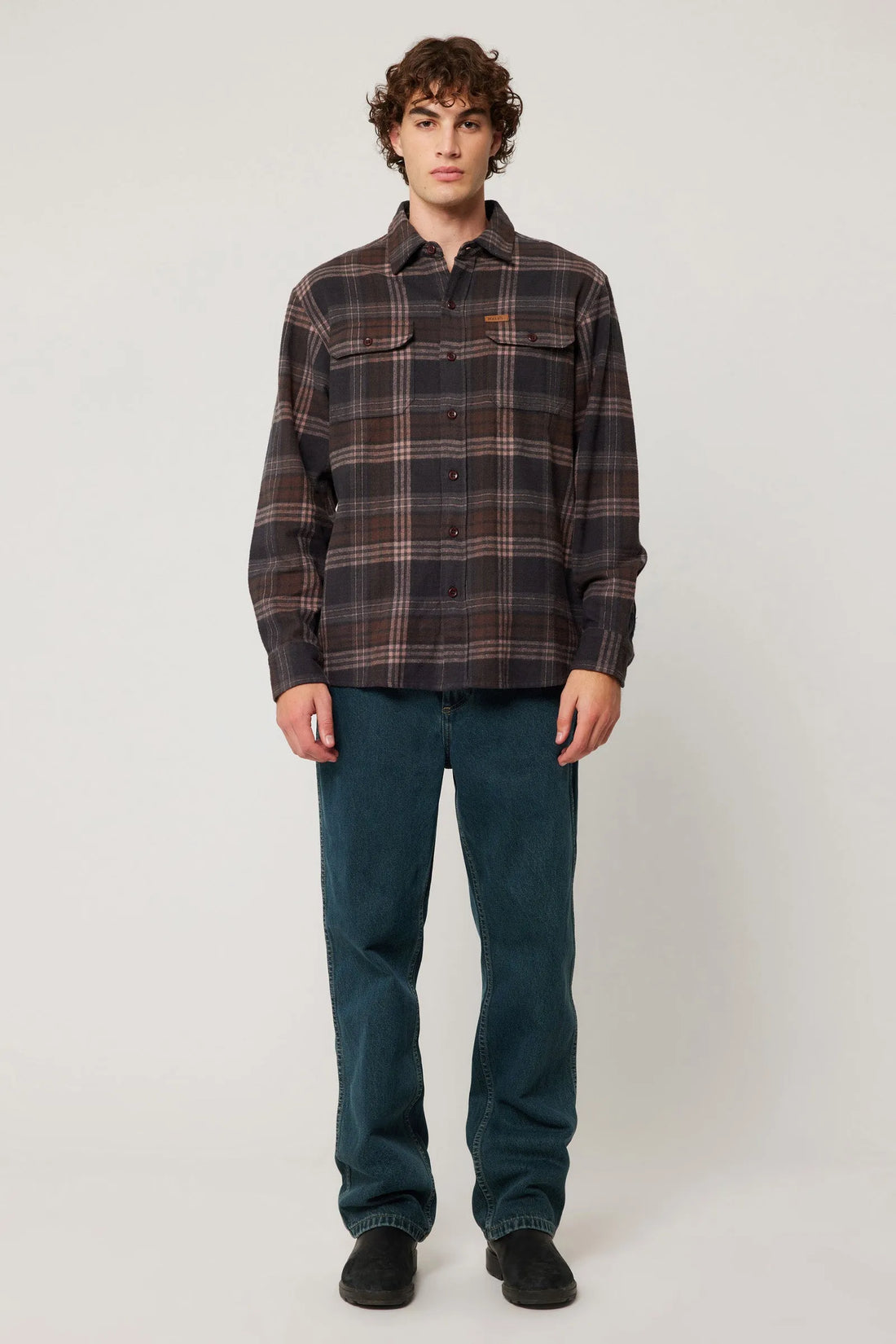 ROLLAS - Trailer Check Shirt in Brown Check