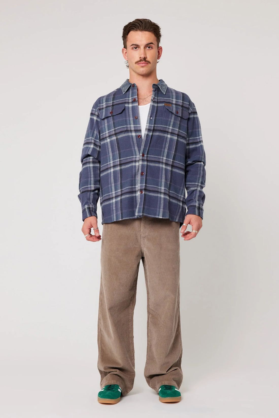 ROLLAS - Trailer Check Shirt in Navy Check