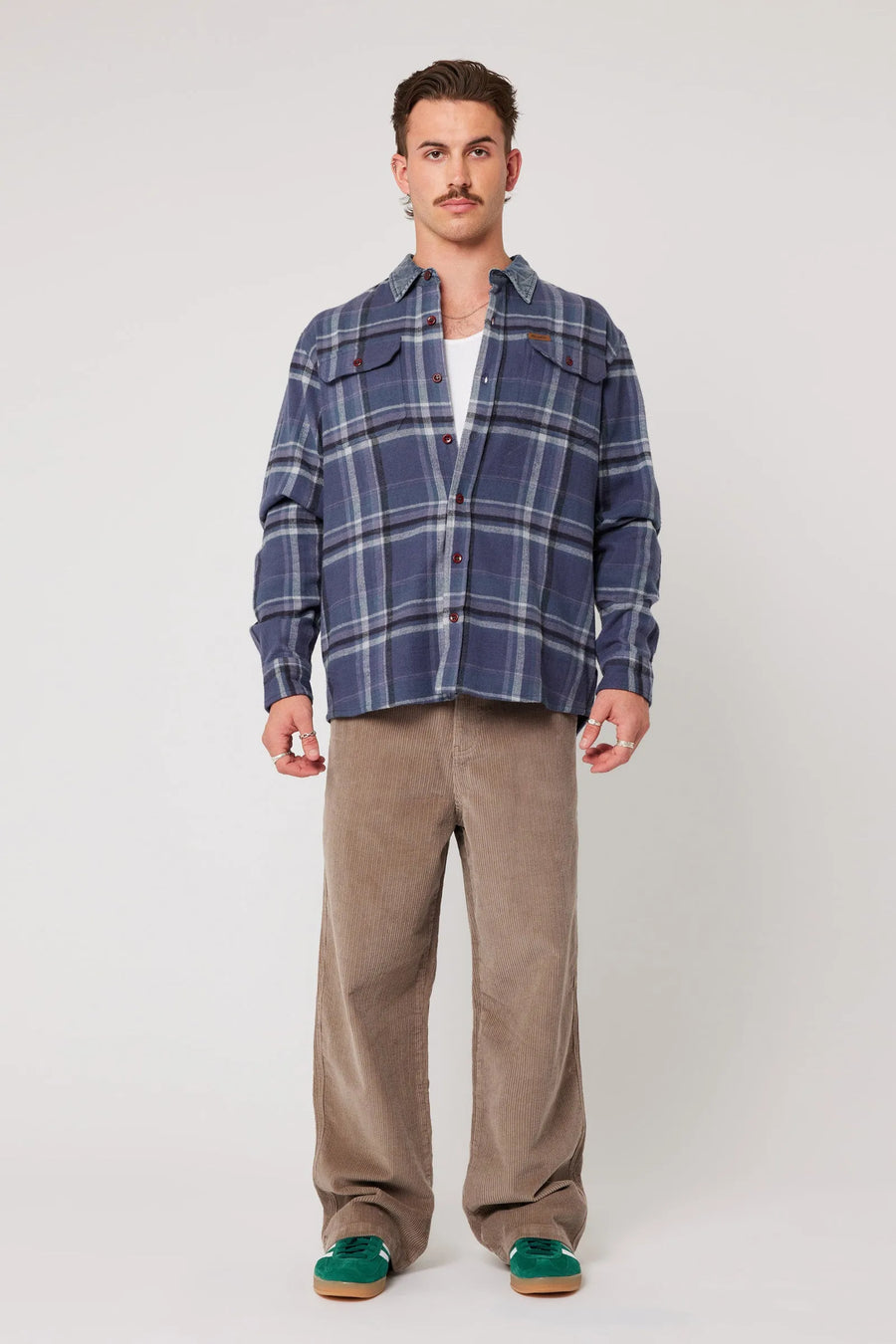 ROLLAS - Trailer Check Shirt in Navy Check