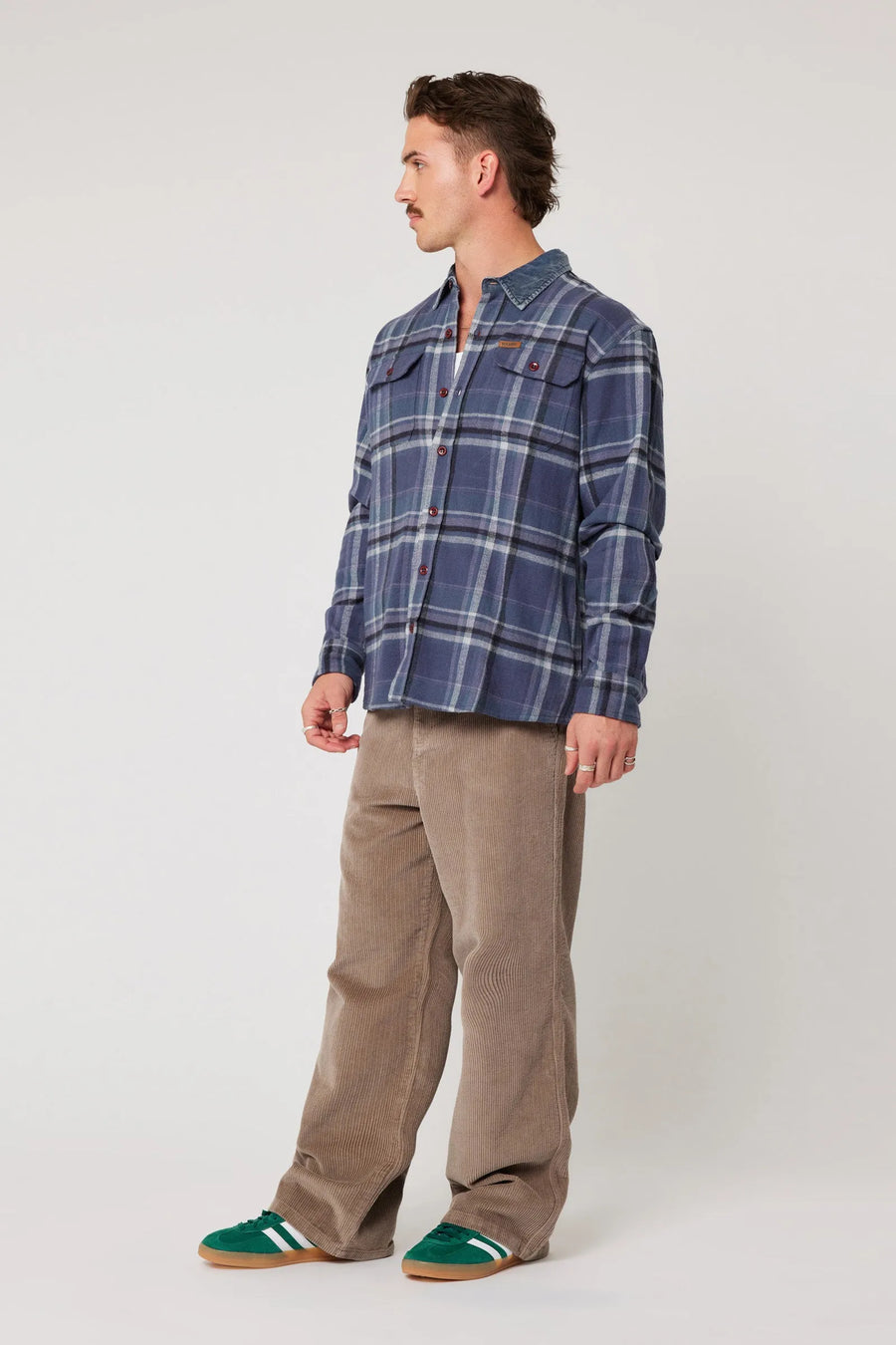 ROLLAS - Trailer Check Shirt in Navy Check