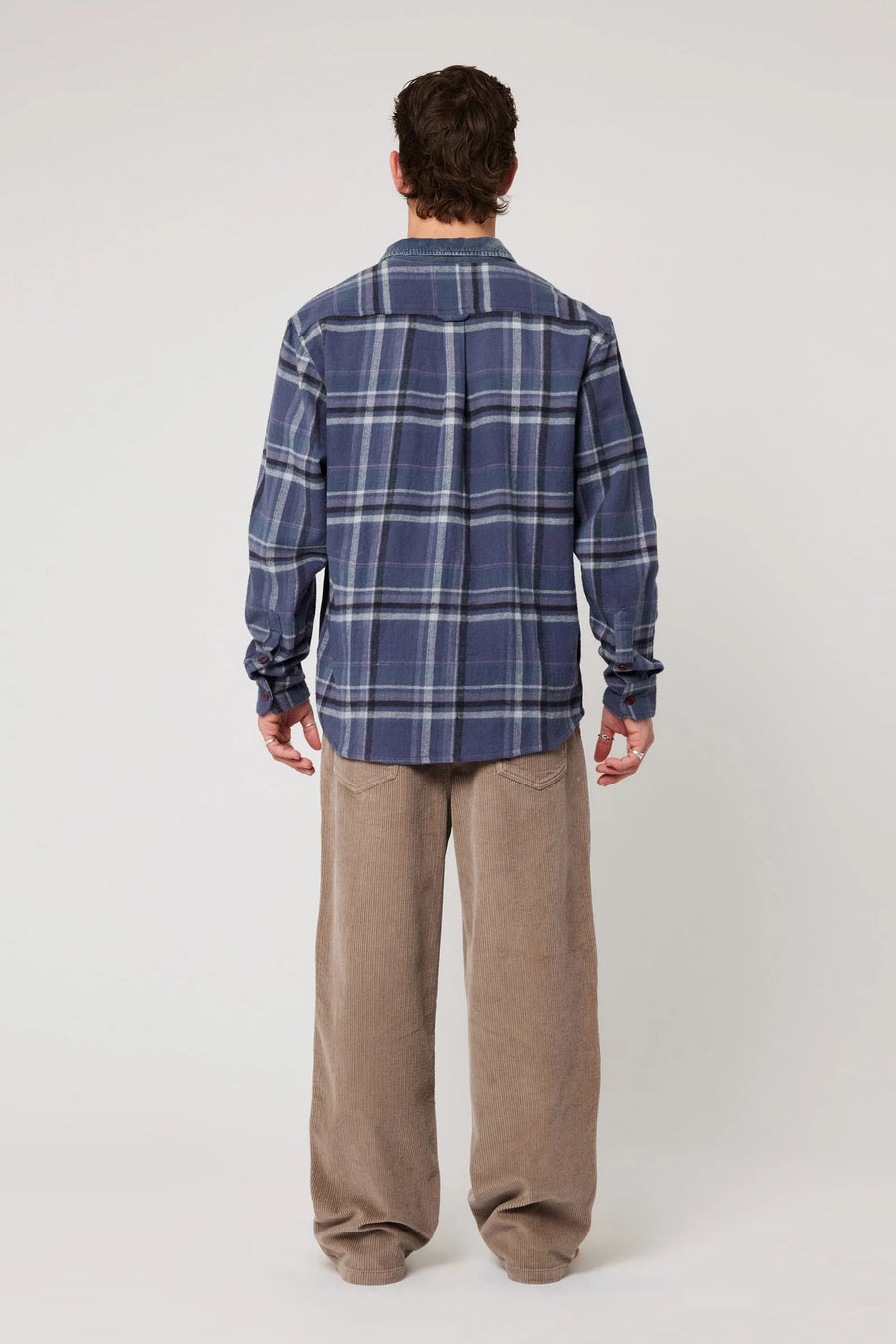 ROLLAS - Trailer Check Shirt in Navy Check