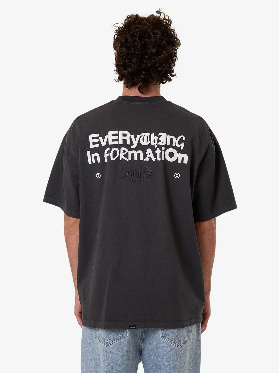 Thrills - Chain of Formation Box Fit Oversized Tee in Dark Charcoal