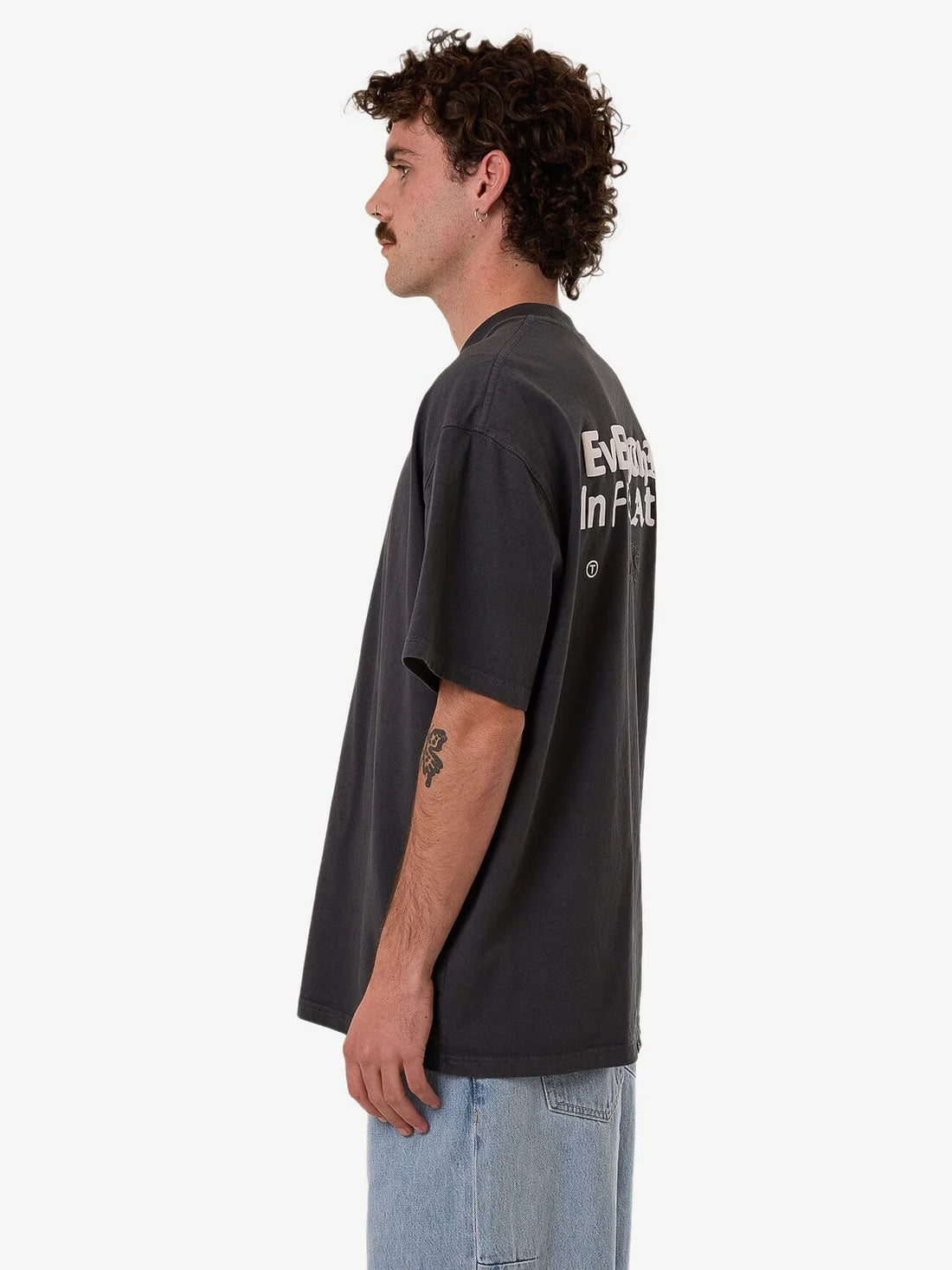 Thrills - Chain of Formation Box Fit Oversized Tee in Dark Charcoal