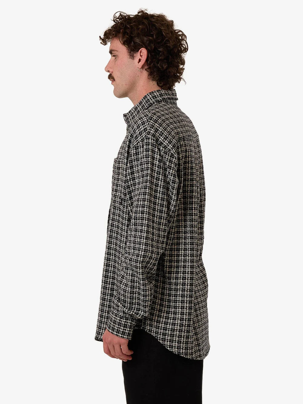 Thrills - Hazed Long Sleeve Shirt in Black