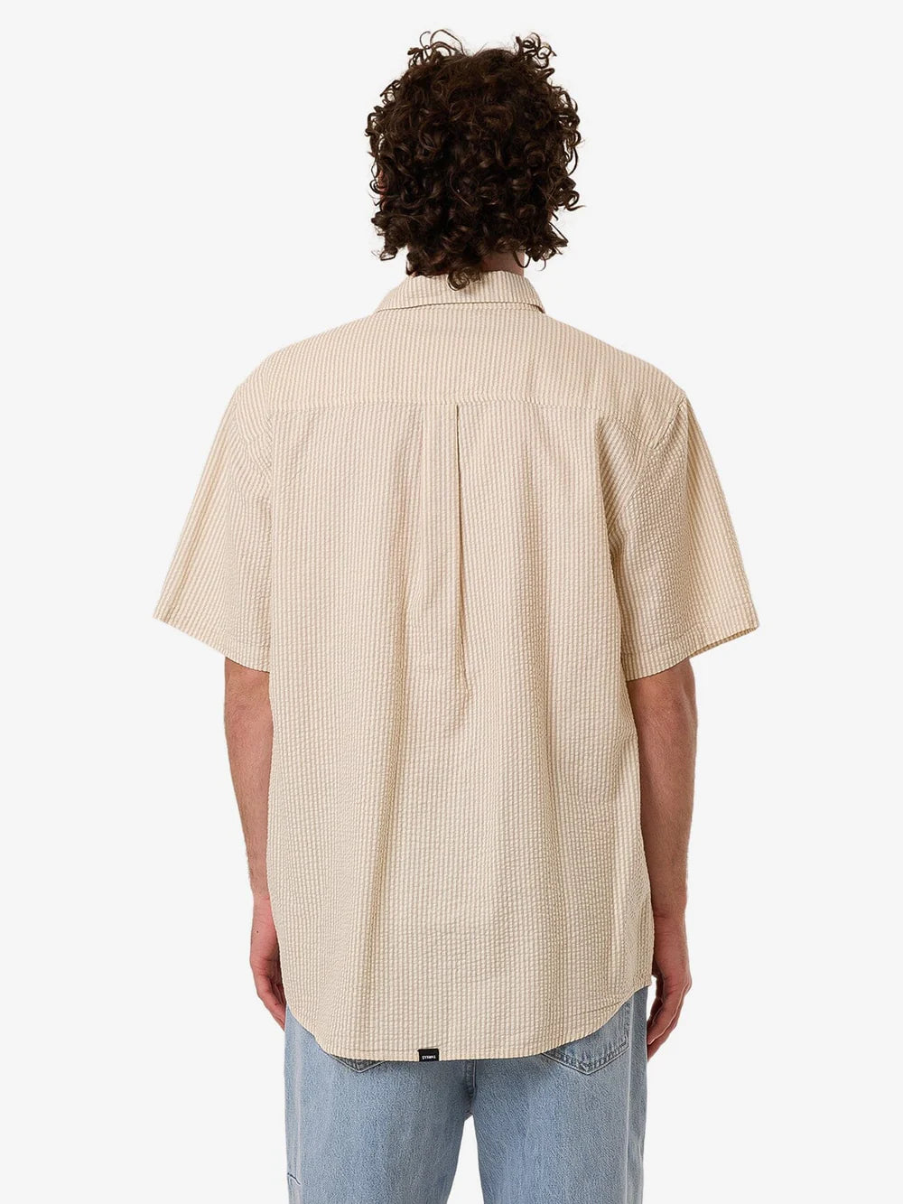 Thrills - Locked in Stripe Short Sleeve Shirt in Heritage White