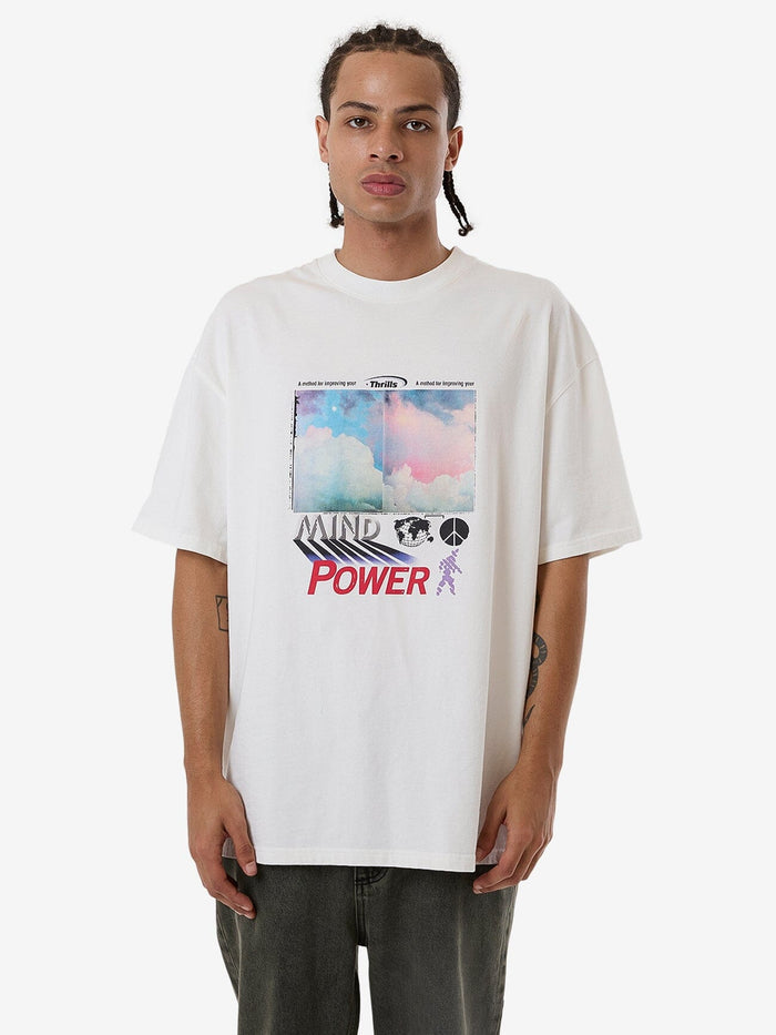 Thrills - Method Box Fit Oversized Tee in Dirty White