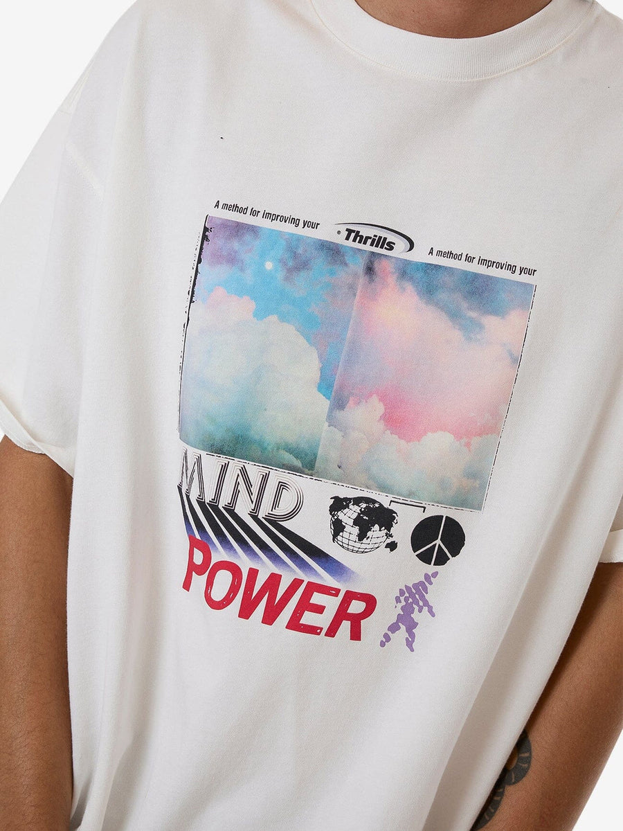 Thrills - Method Box Fit Oversized Tee in Dirty White