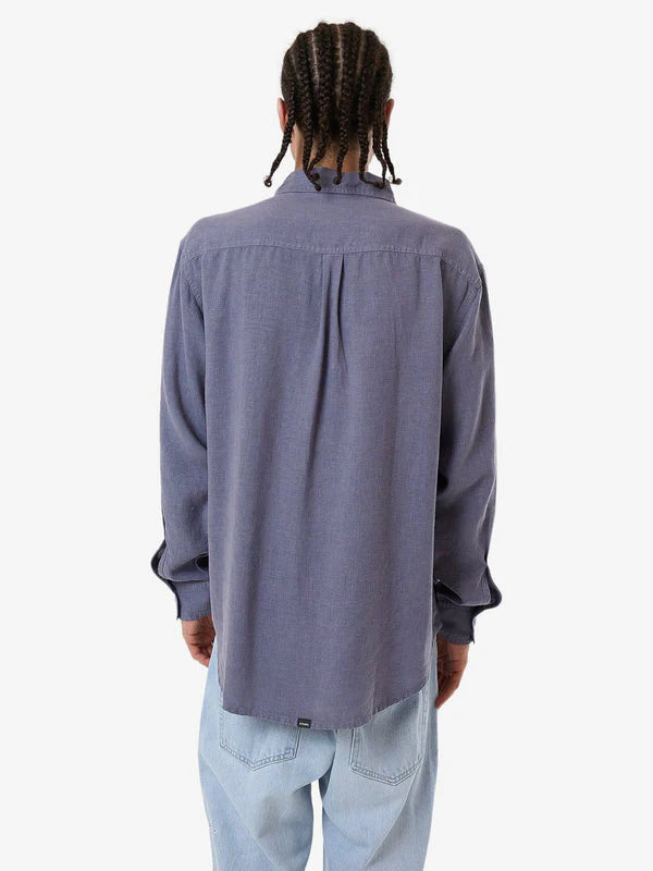Thrills - Hemp Thrills Oversized Long Sleeve Shirt in Grey Ash