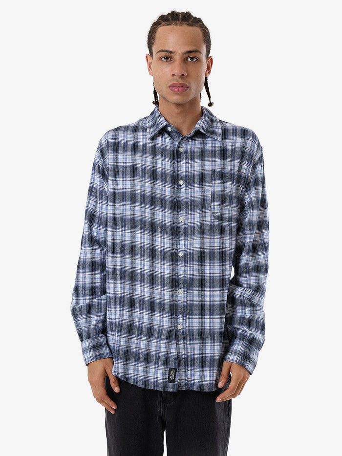 Thrills - Friendly Service Flannel Long Sleeve Shirt in Iceberg