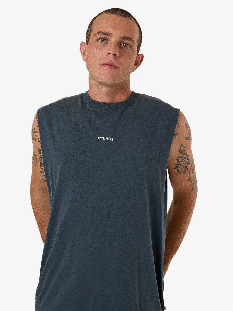 Thrills - Minimal Thrills Merch Fit Muscle Tee in Dark Slate