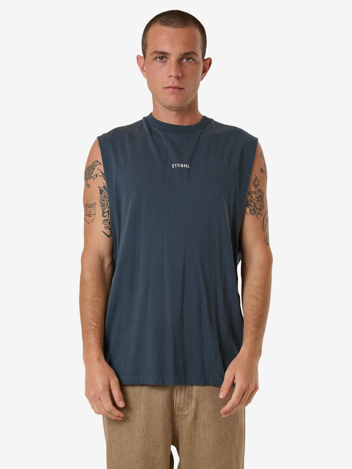 Thrills - Minimal Thrills Merch Fit Muscle Tee in Dark Slate