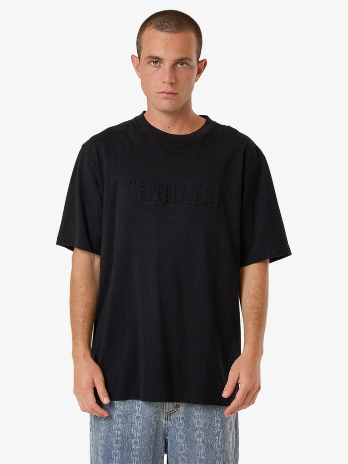 Thrills - Roosevelt Emboss Oversized Fit Tee in Black