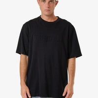 Thrills - Roosevelt Emboss Oversized Fit Tee in Black