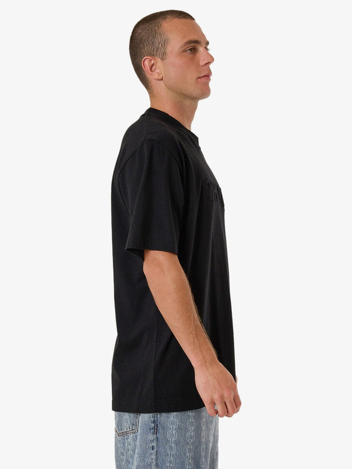 Thrills - Roosevelt Emboss Oversized Fit Tee in Black