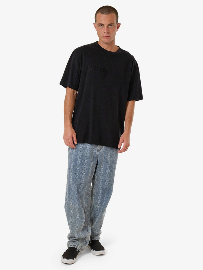 Thrills - Roosevelt Emboss Oversized Fit Tee in Black