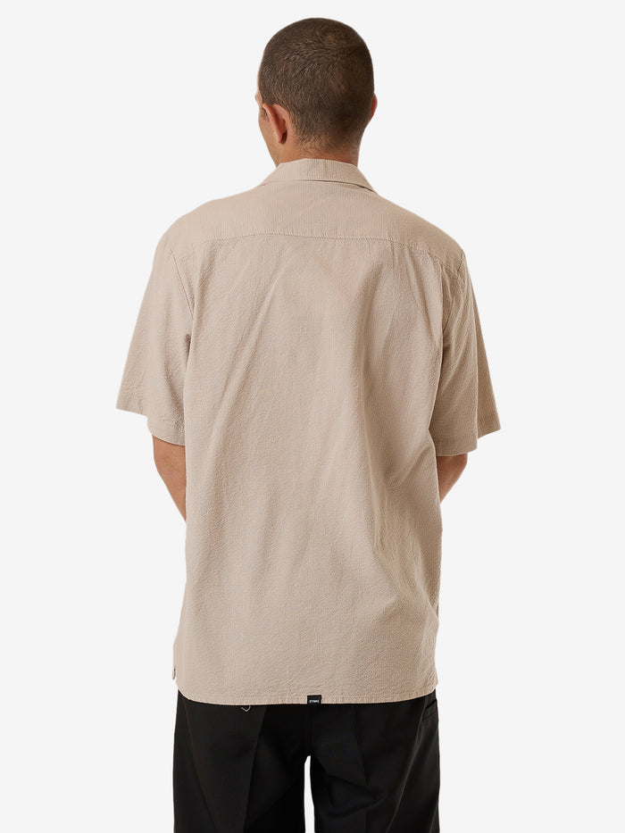 Thrills - Minimal Thrills Stripe Bowling Shirt in Heritage White