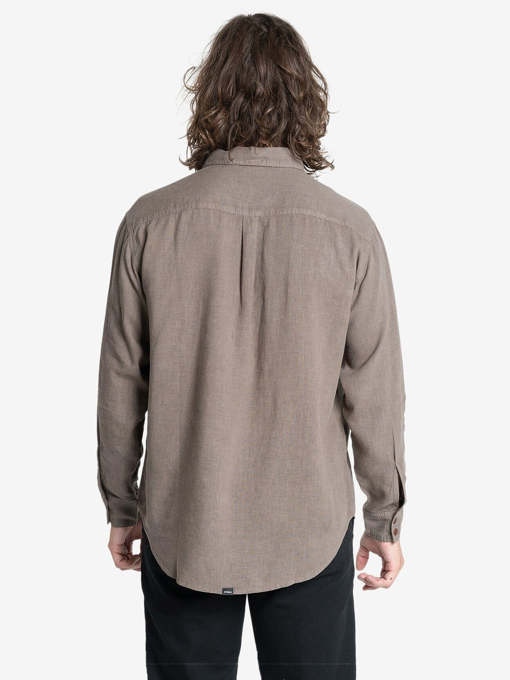 Thrills - Hemp Minimal Thrills oversized Long Sleeve Shirt in Light Canteen