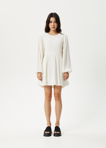 Afends - Focus Hemp Seersucker Mini Dress in White