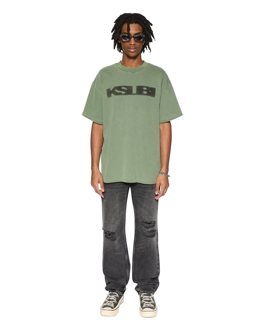 Ksubi - World Order Ekcess SS Tee in Hash Green