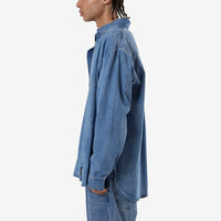 Thrills - Canyon Oversized Long Sleeve Denim Shirt in Dark Dust Blue