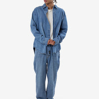 Thrills - Canyon Oversized Long Sleeve Denim Shirt in Dark Dust Blue