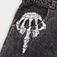 Billy Bones Club - The Bird Denim Short in Washed Black