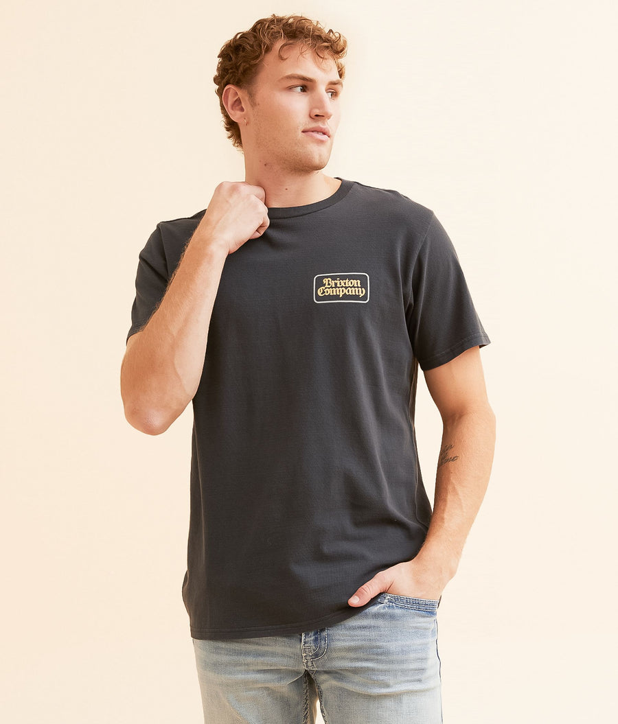 Brixton - Norvell S/S Tee in Black Worn Wash