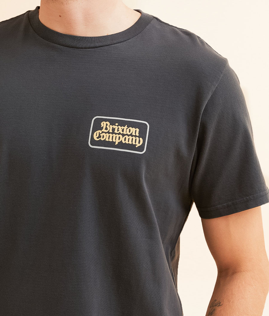 Brixton - Norvell S/S Tee in Black Worn Wash