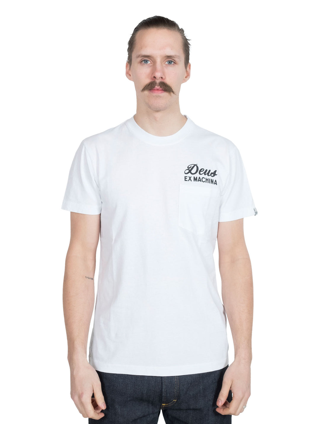 DEUS -Venice Address Pocket Tee in White