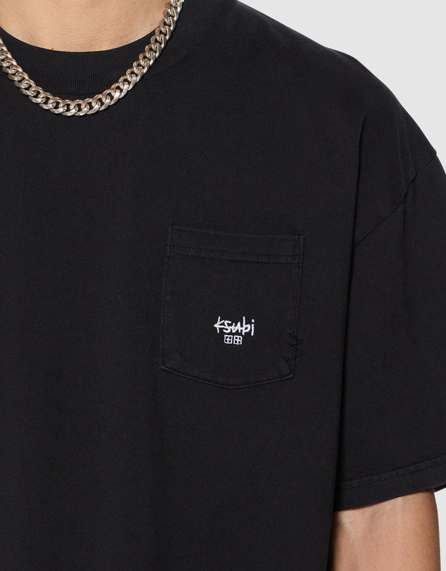 Ksubi - Stamp Ekcess Pocket SS Tee in Black