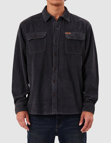 ROLLAS - Trailer Fat Cord Shirt in Black