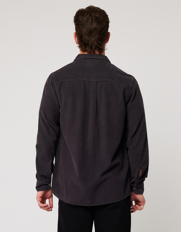 ROLLAS - Men at Work Cord Shirt in Black