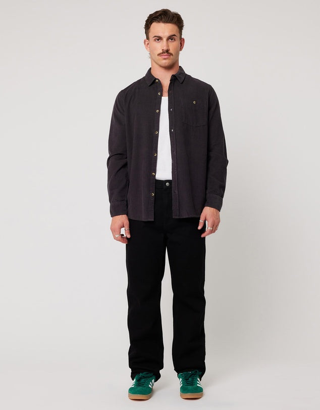 ROLLAS - Men at Work Cord Shirt in Black