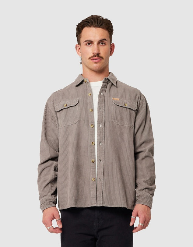 ROLLAS - Trailer Chunky Cord Shirt on Grey