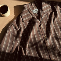 RHYTHM - Baja Relaxed Stripe SS Shirt in Cafe