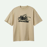 Brixton - 20th Anniversary Flyer HW Relaxed Tee in Cream Classic Wash