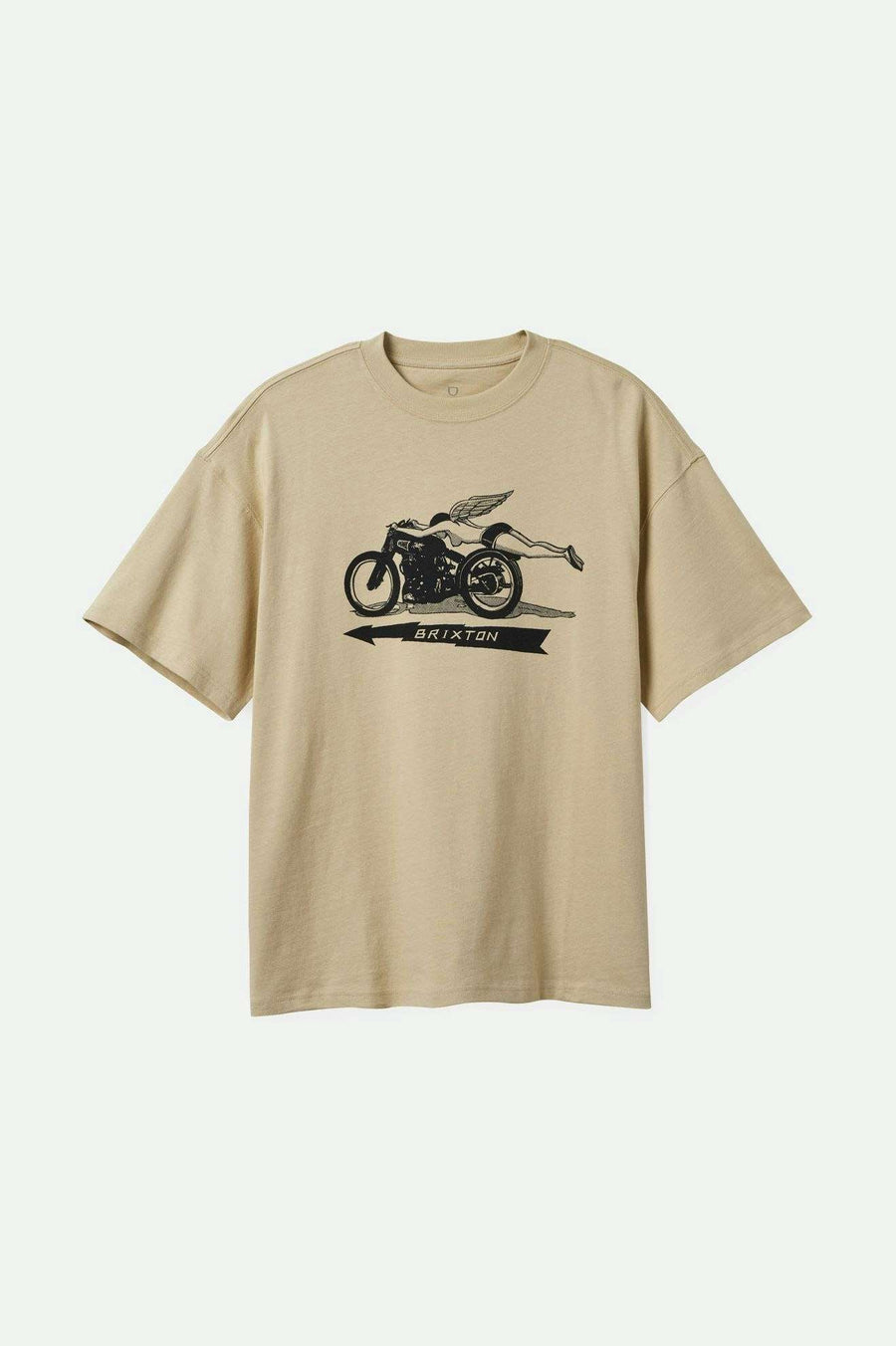 Brixton - 20th Anniversary Flyer HW Relaxed Tee in Cream Classic Wash