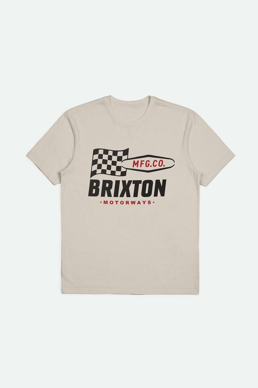 Brixton - Motorway Hw Relaxed Tee in Cream Classic Wash
