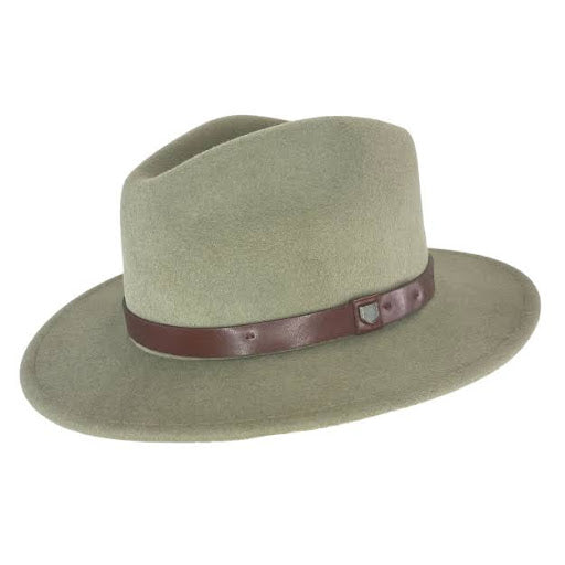 Brixton - Messer Packable Fedora in Light Olive