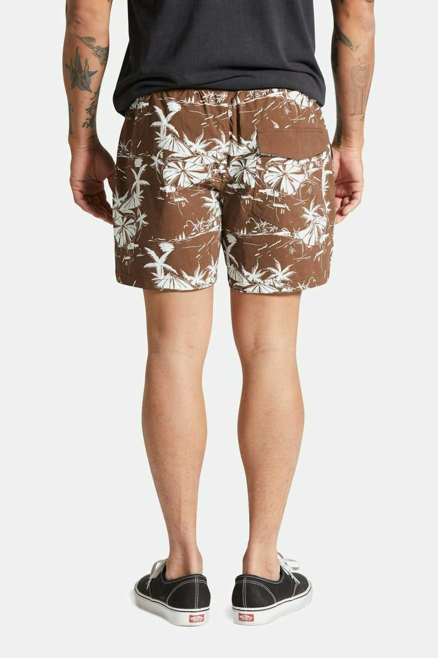 BRIXTON - Voyage Short 16" in Sepia Umbrella Scene