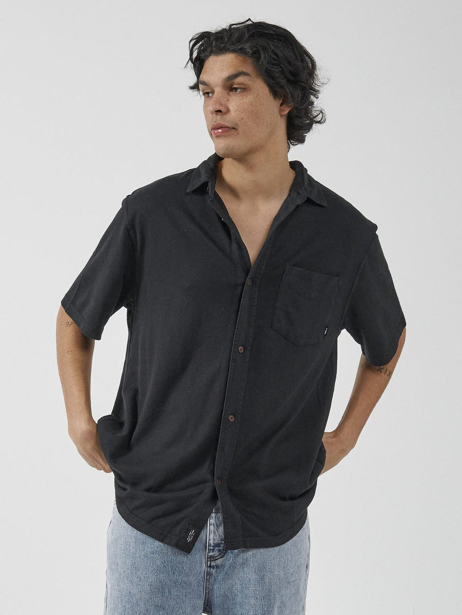 Thrills - Hemp Thrills Oversized Short Sleeve in Jersey Shirt in Black