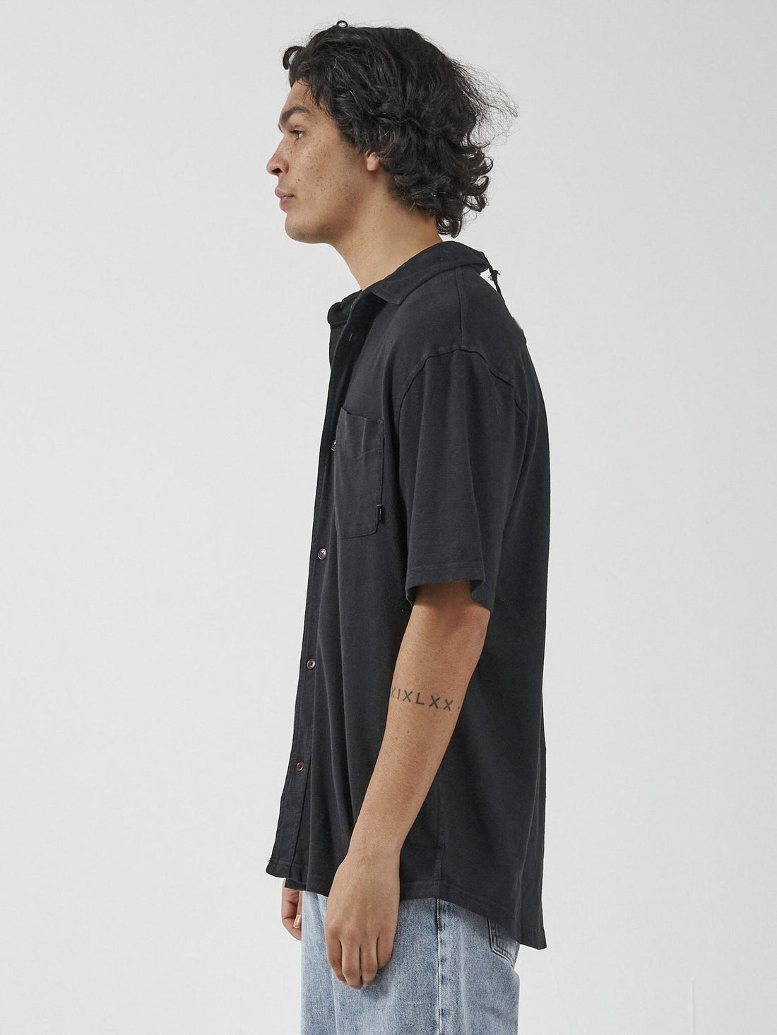 Thrills - Hemp Thrills Oversized Short Sleeve in Jersey Shirt in Black