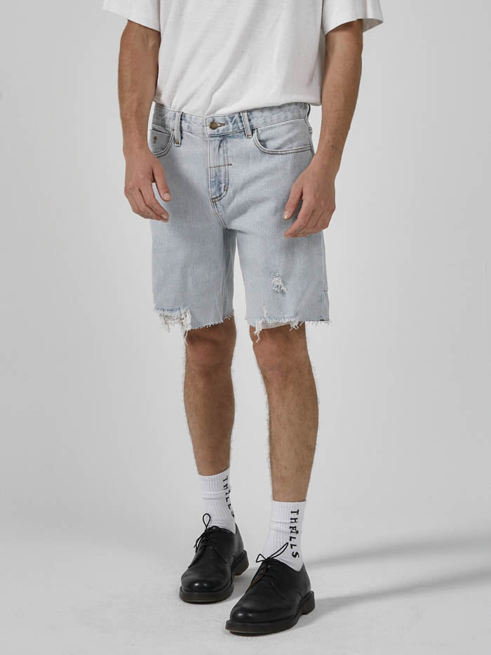 Thrills - Destroyed Bones Denim Short in Faded Generation Blue