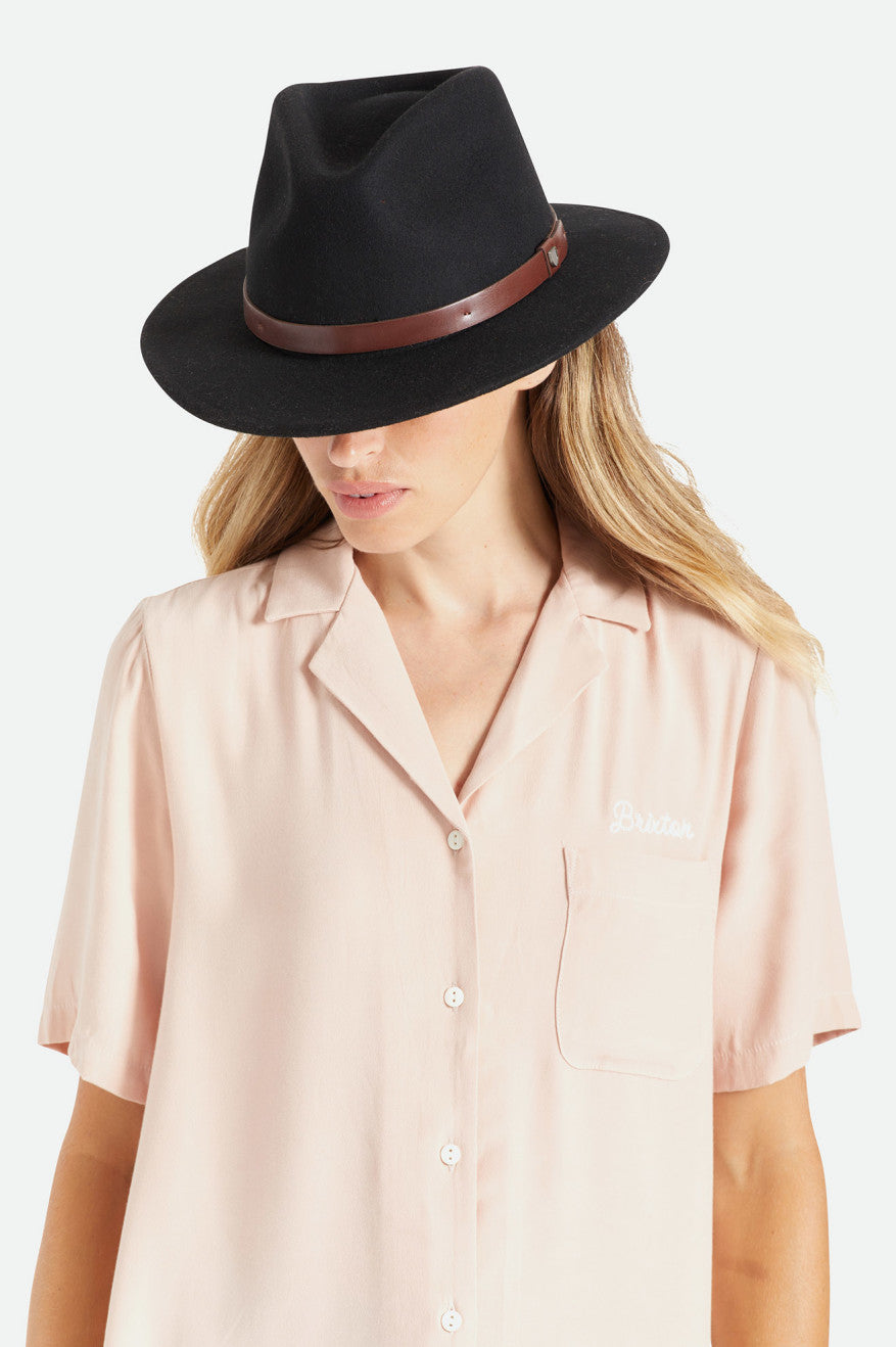 Brixton - Messer Packable Fedora in Black