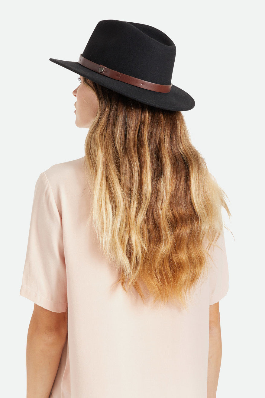 Brixton - Messer Packable Fedora in Black